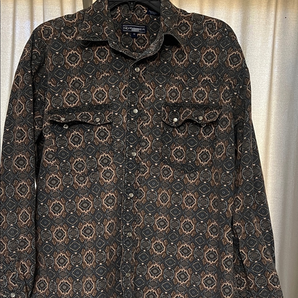 Roper Brown and Blue Patterned Shirt